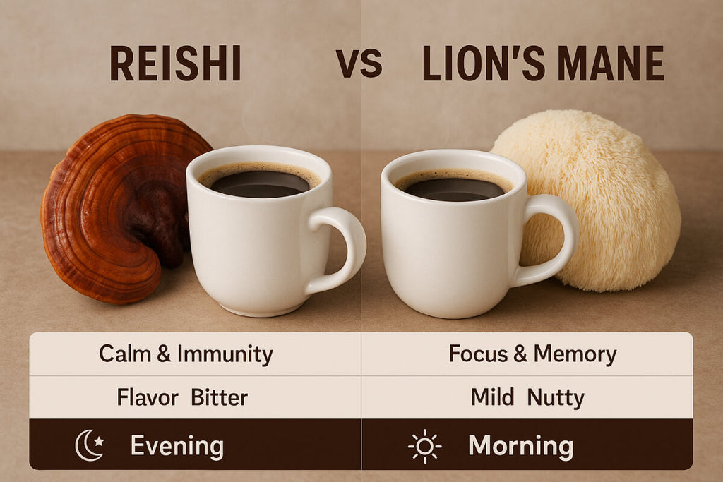 Reishi vs Lion’s Mane in Mushroom Coffee: What’s the Difference?
