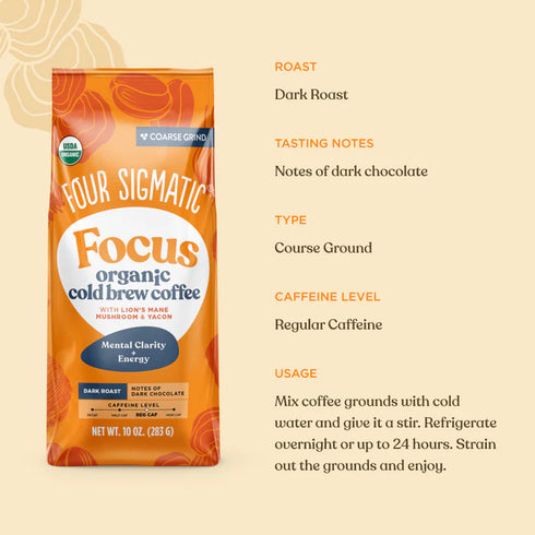 Four Sigmatic Focus Cold Brew Ground Coffee with Lion's Mane Mushroom