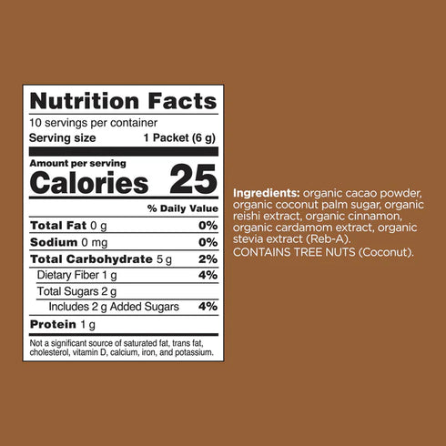 Four Sigmatic Calm Organic Cacao Mix with Reishi Mushroom, 10 Packets