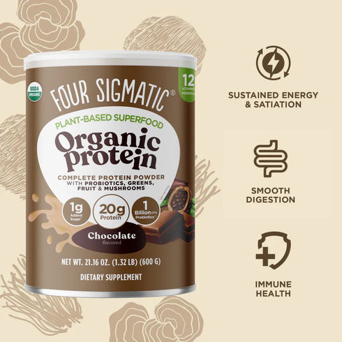Four Sigmatic Organic Plant-Based Protein With Mushrooms & Adaptogens, Chocolate