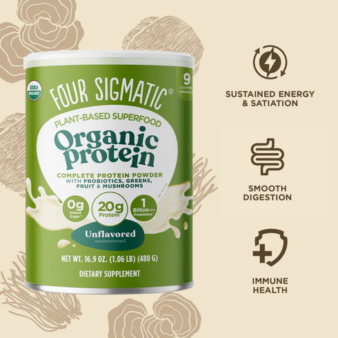 Four Sigmatic Organic Plant-Based Protein with Mushrooms & Adaptogens, Unflavoured