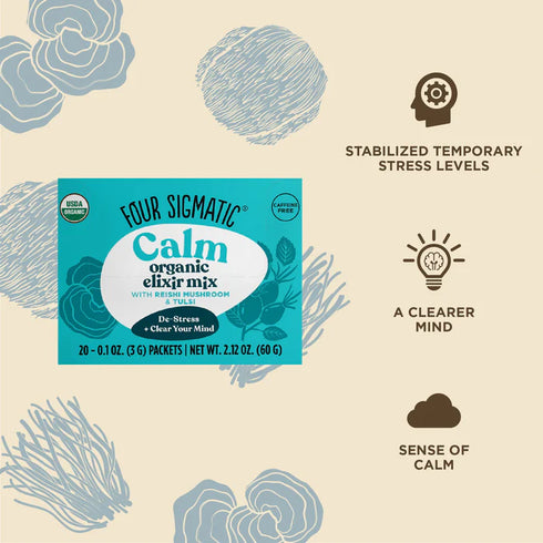 Four Sigmatic Calm Reishi Mushroom Organic Elixir Mix, 20 Sachets