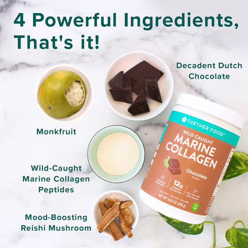 Further Food Wild-Caught Chocolate Marine Collagen with Reishi Mushroom