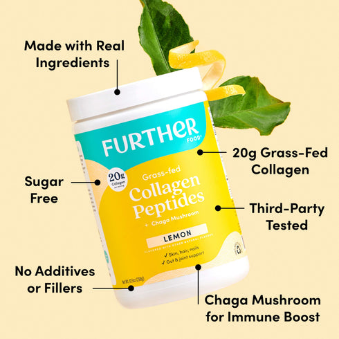 Further Food Lemon Bovine Collagen Peptides Powder with Chaga Mushroom