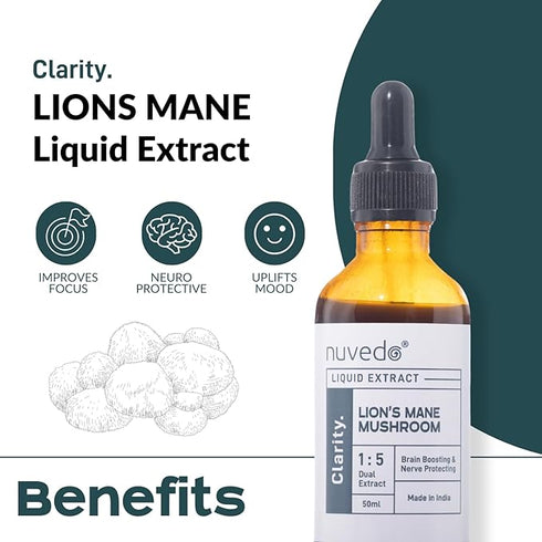 Nuvedo Lion’s Mane Mushroom Liquid Extract | Boost Focus & Cognitive Health (50ml)