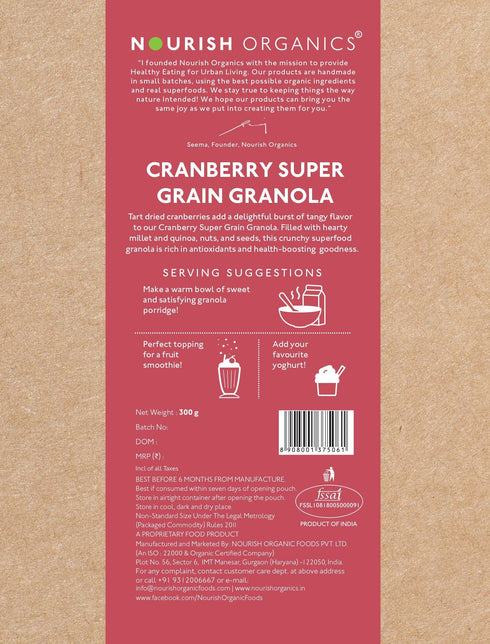 Cranberry Super Grain Granola