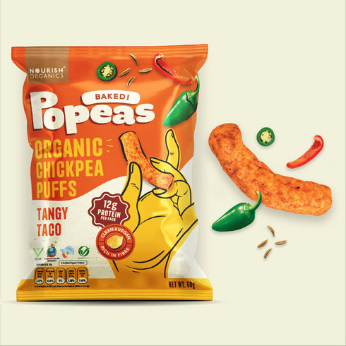 Popeas Protein Puffs - Tangy Taco (Pack of 4)