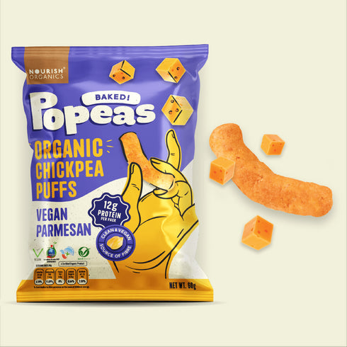 Popeas Protein Puffs - Vegan Parmesan (Pack of 4)