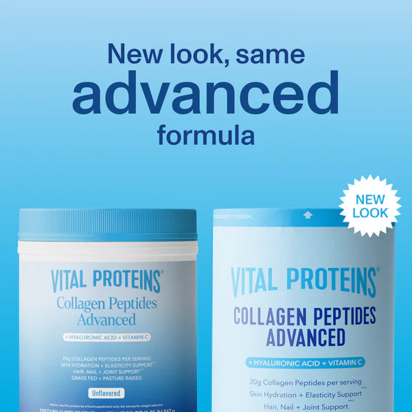 Vital Proteins Advanced Collagen Unflavoured Peptides Powder with Hyaluronic Acid & Vitamin C (Small 265g / Big 567g)