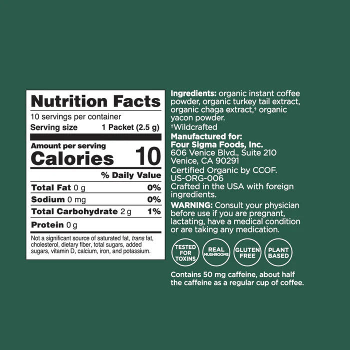 Four Sigmatic Gut-Health Organic Instant Coffee with Chaga & Cordyceps Mushrooms