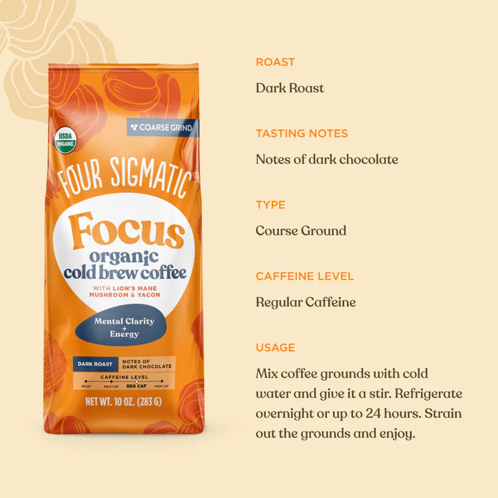 Four Sigmatic Focus Cold Brew Ground Coffee with Lion's Mane Mushroom