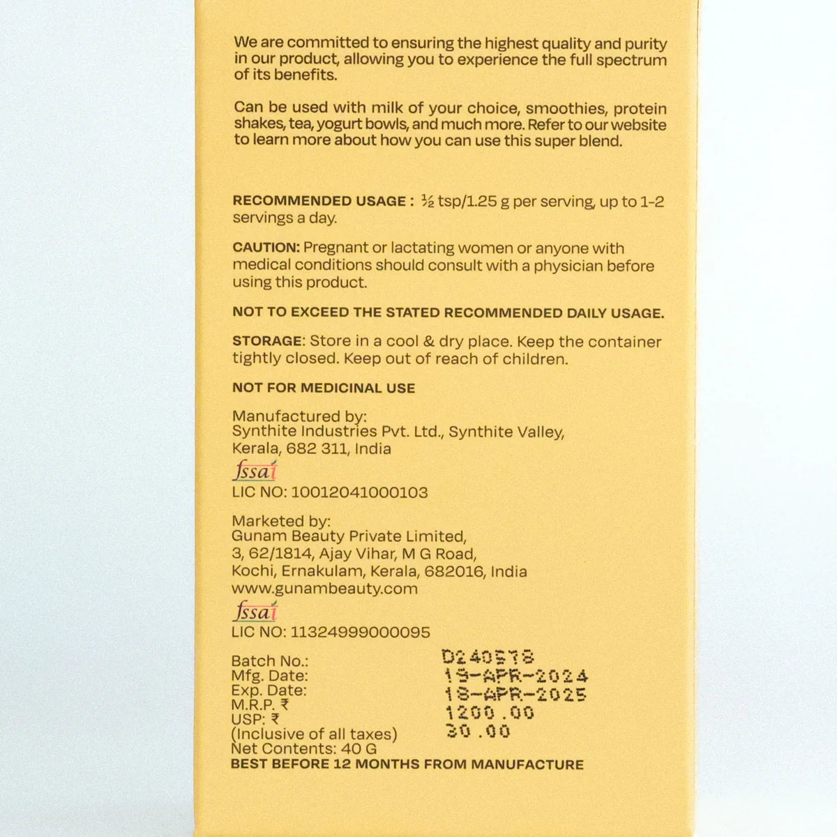 Gunam Beauty Golden Glow Blend