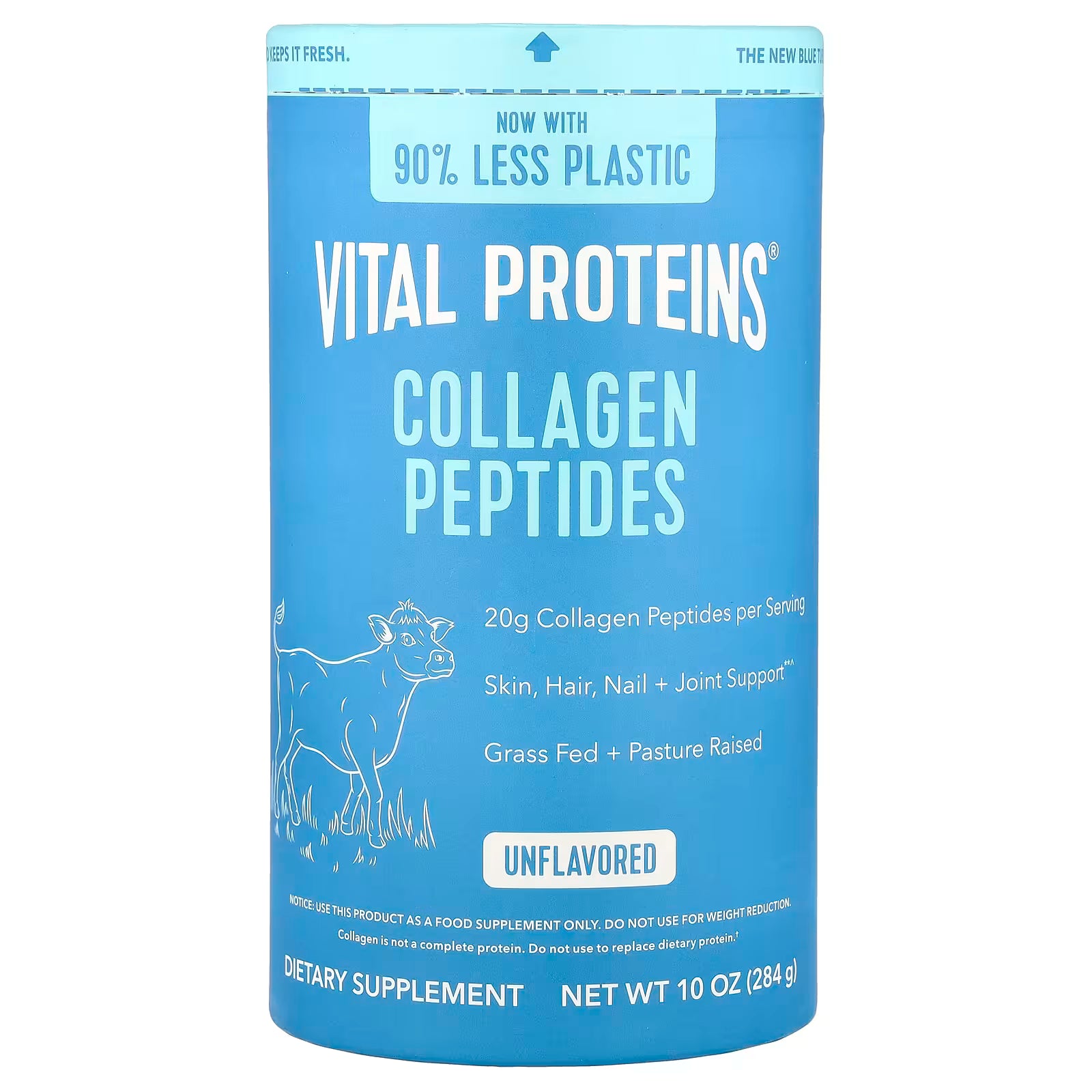 Vital Proteins Bovine Collagen Peptides Unflavoured Powder - Skin, Hair, & Joint Support (265g / 284g)