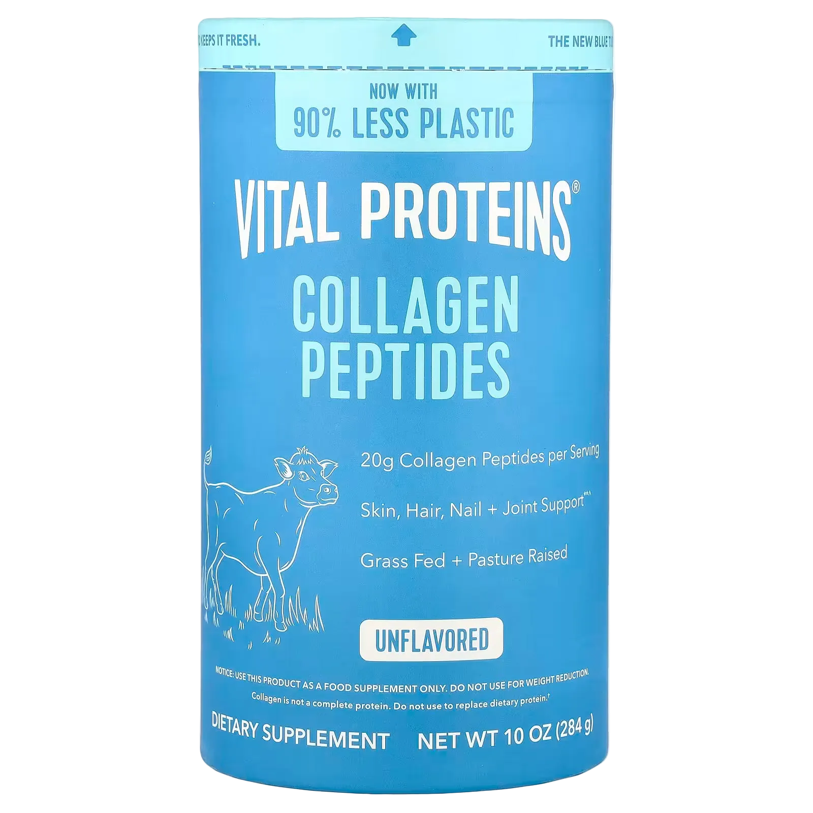 Vital Proteins Bovine Collagen Peptides Unflavoured Powder - Skin, Hair, & Joint Support (265g / 284g)