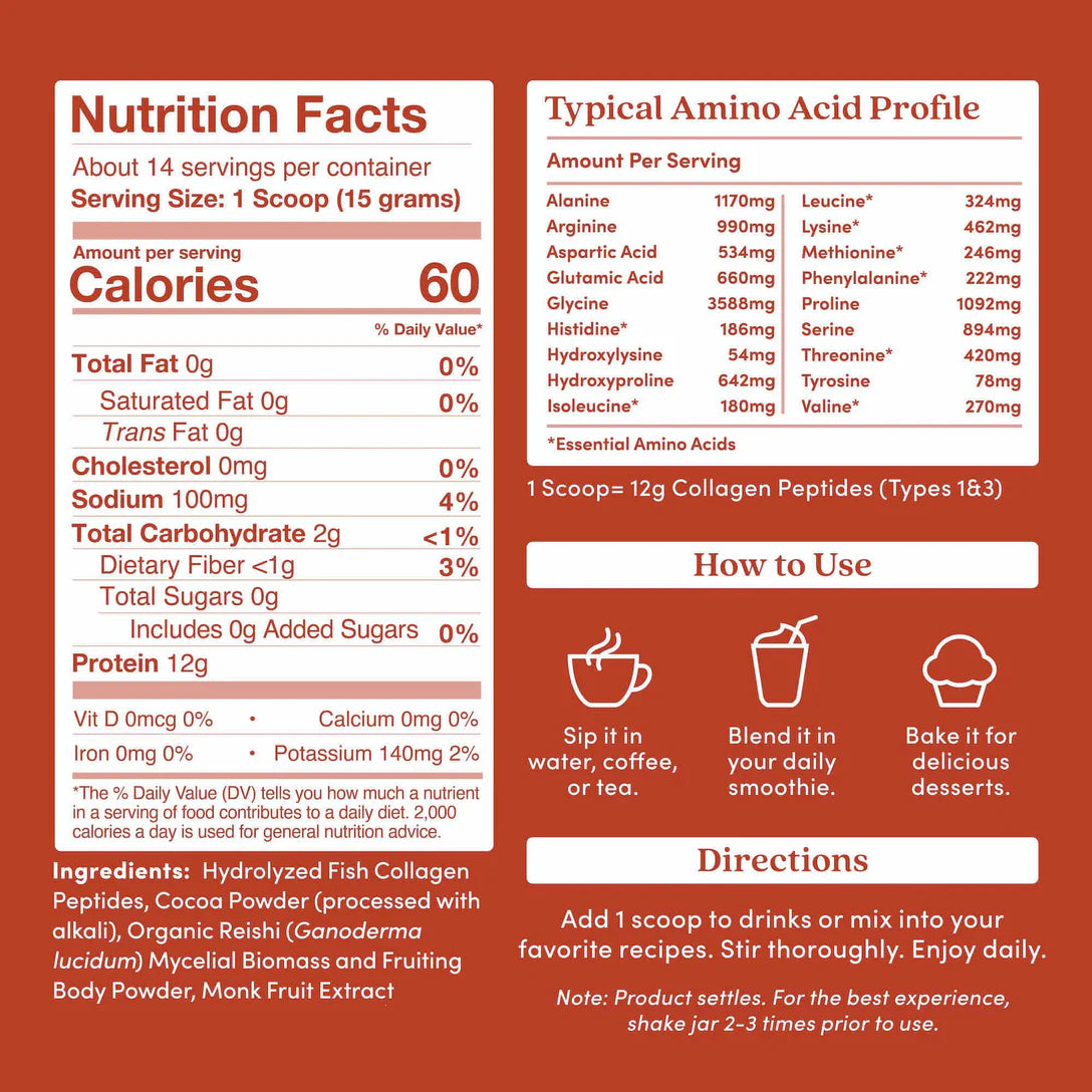 Further Food Wild-Caught Chocolate Marine Collagen with Reishi Mushroom