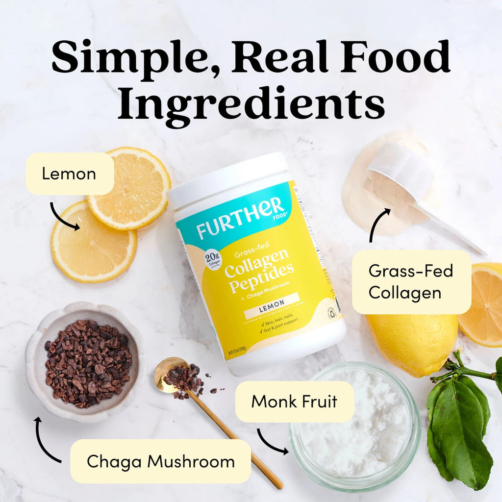 Further Food Lemon Bovine Collagen Peptides Powder with Chaga Mushroom