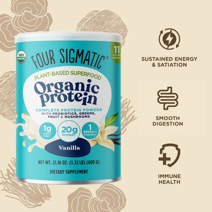 Four Sigmatic Organic Plant-Based Protein With Mushrooms & Adaptogens, Vanilla