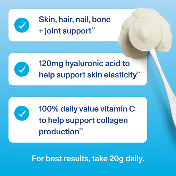 Vital Proteins Advanced Collagen Unflavoured Peptides Powder with Hyaluronic Acid & Vitamin C (Small 265g / Big 567g)