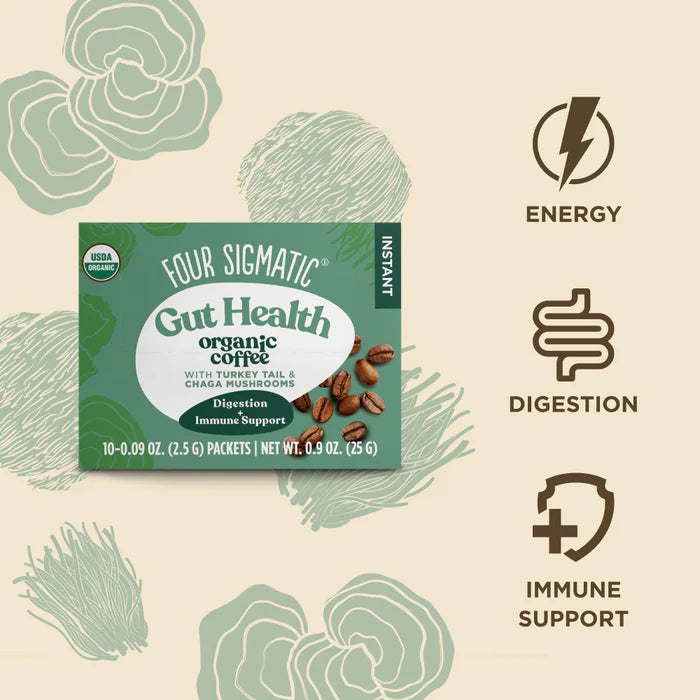 Four Sigmatic Gut-Health Organic Instant Coffee with Chaga & Cordyceps Mushrooms