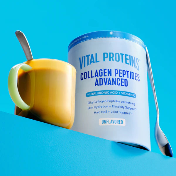 Vital Proteins Advanced Collagen Unflavoured Peptides Powder with Hyaluronic Acid & Vitamin C (Small 265g / Big 567g)