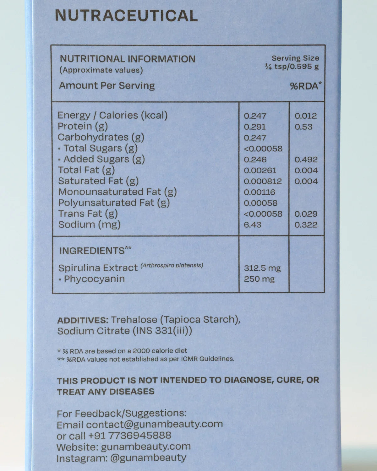 Gunam Beauty Blue Spirulina