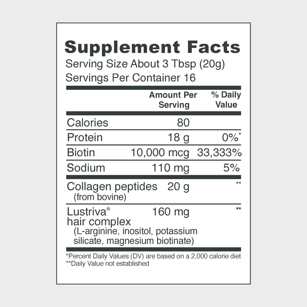 Vital Proteins Hair Complex Bovine Collagen Peptides & Biotin Unflavoured Powder (323g)