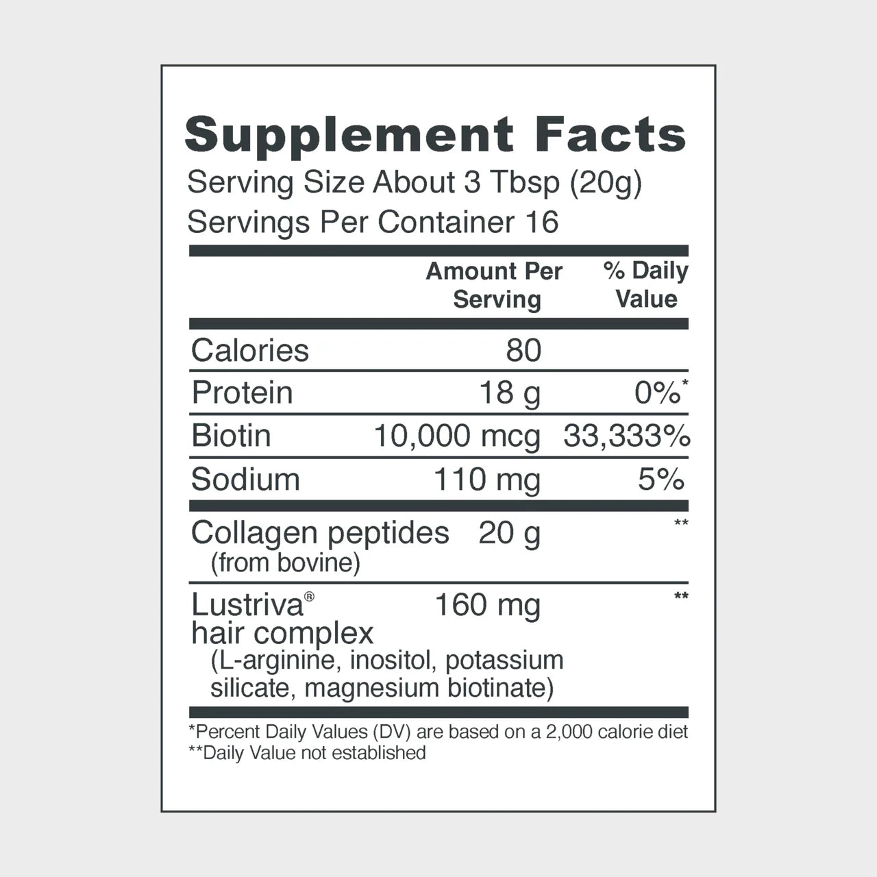 Vital Proteins Hair Complex Bovine Collagen Peptides & Biotin Unflavoured Powder (323g)