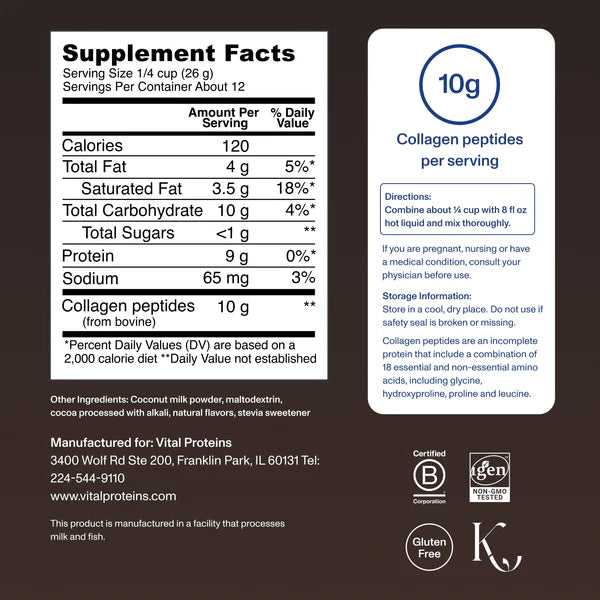 Vital Proteins Collagen Coffee Creamer, Dairy Free (300g)