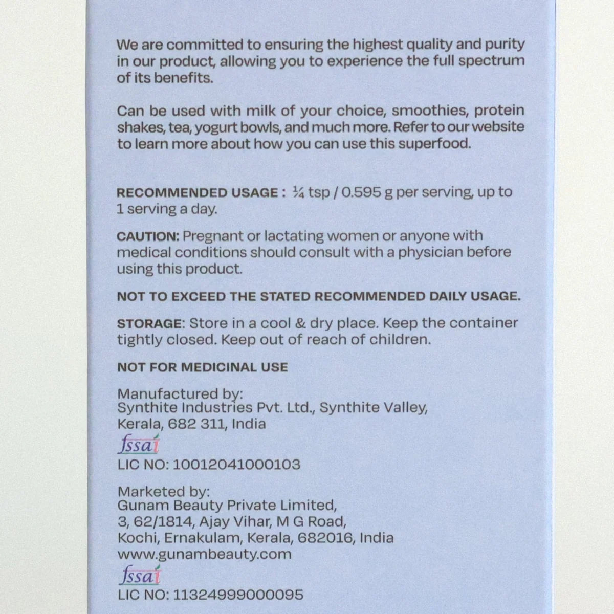 Gunam Beauty Blue Spirulina