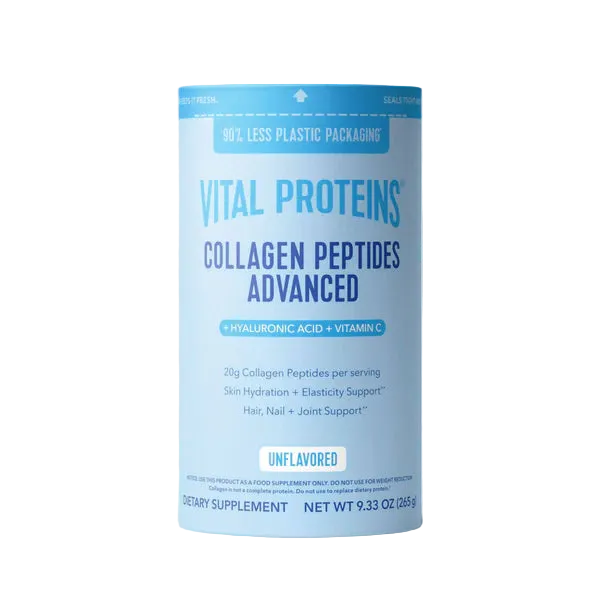 Vital Proteins Advanced Collagen Unflavoured Peptides Powder with Hyaluronic Acid & Vitamin C (Small 265g / Big 567g)