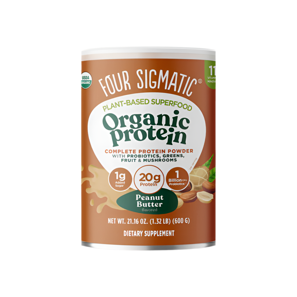 Four Sigmatic Organic Plant-Based Protein with Mushrooms & Adaptogens, Peanut Butter