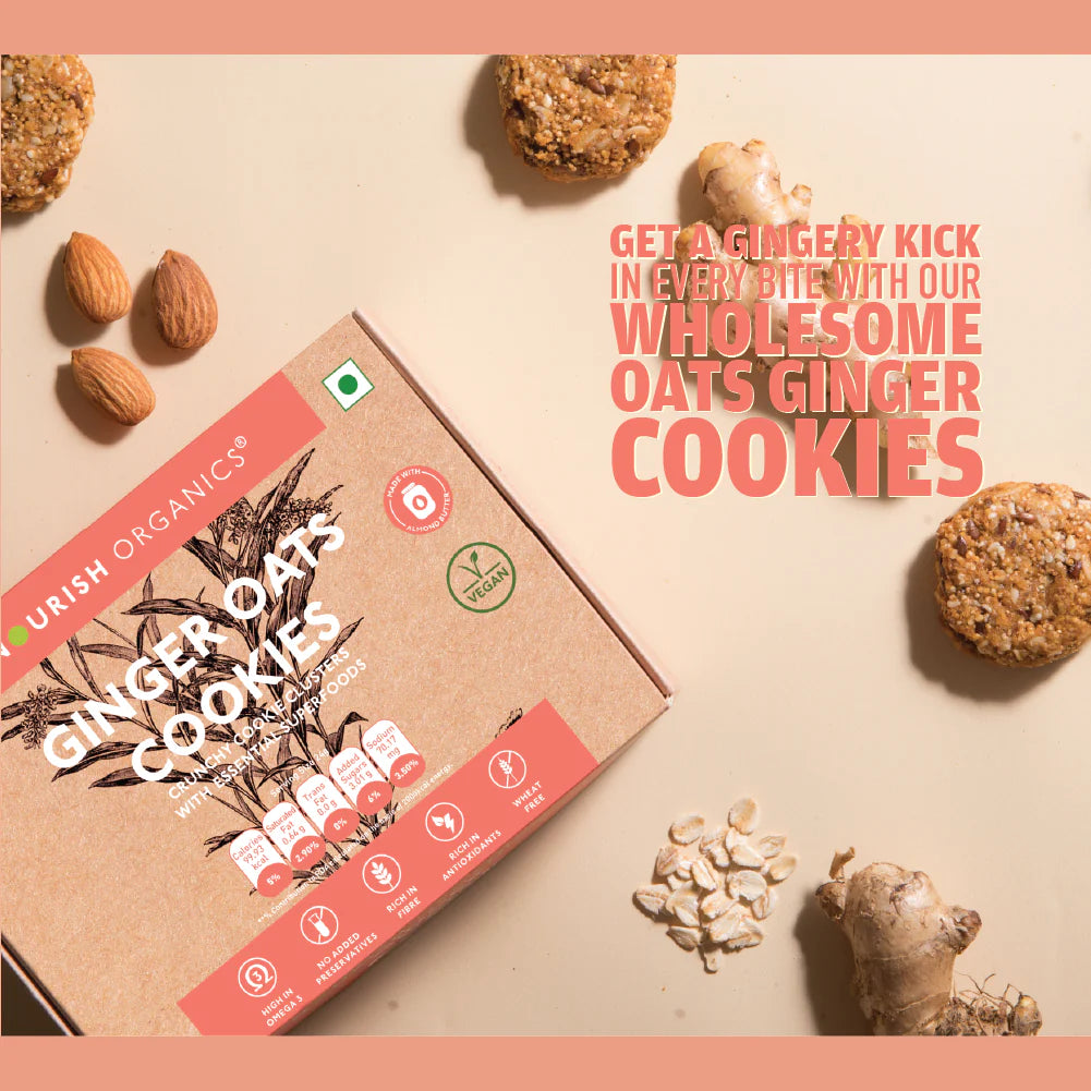 Nourish Organics Ginger Oats Cookies | Wheat-Free