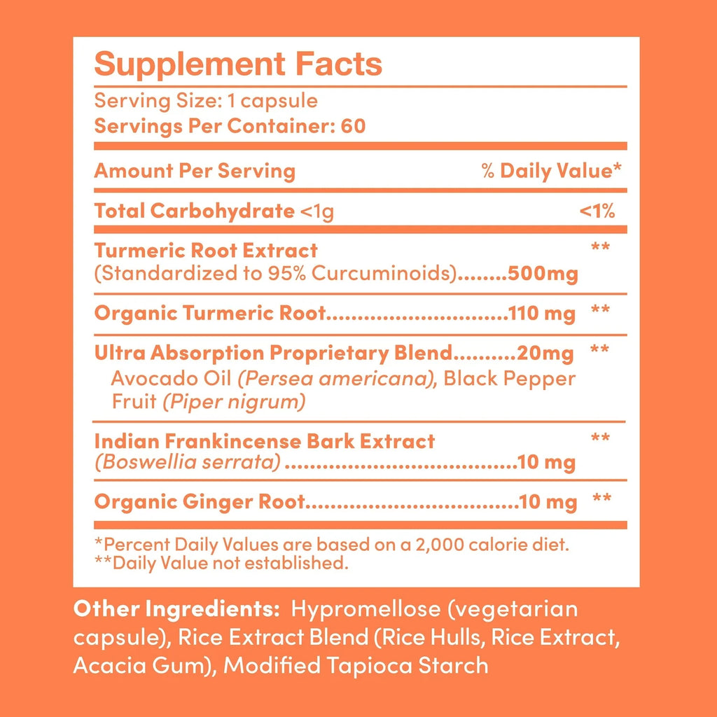 Further Food Premium Curcumin Turmeric - Max Strength 500mg (60 Capsules)
