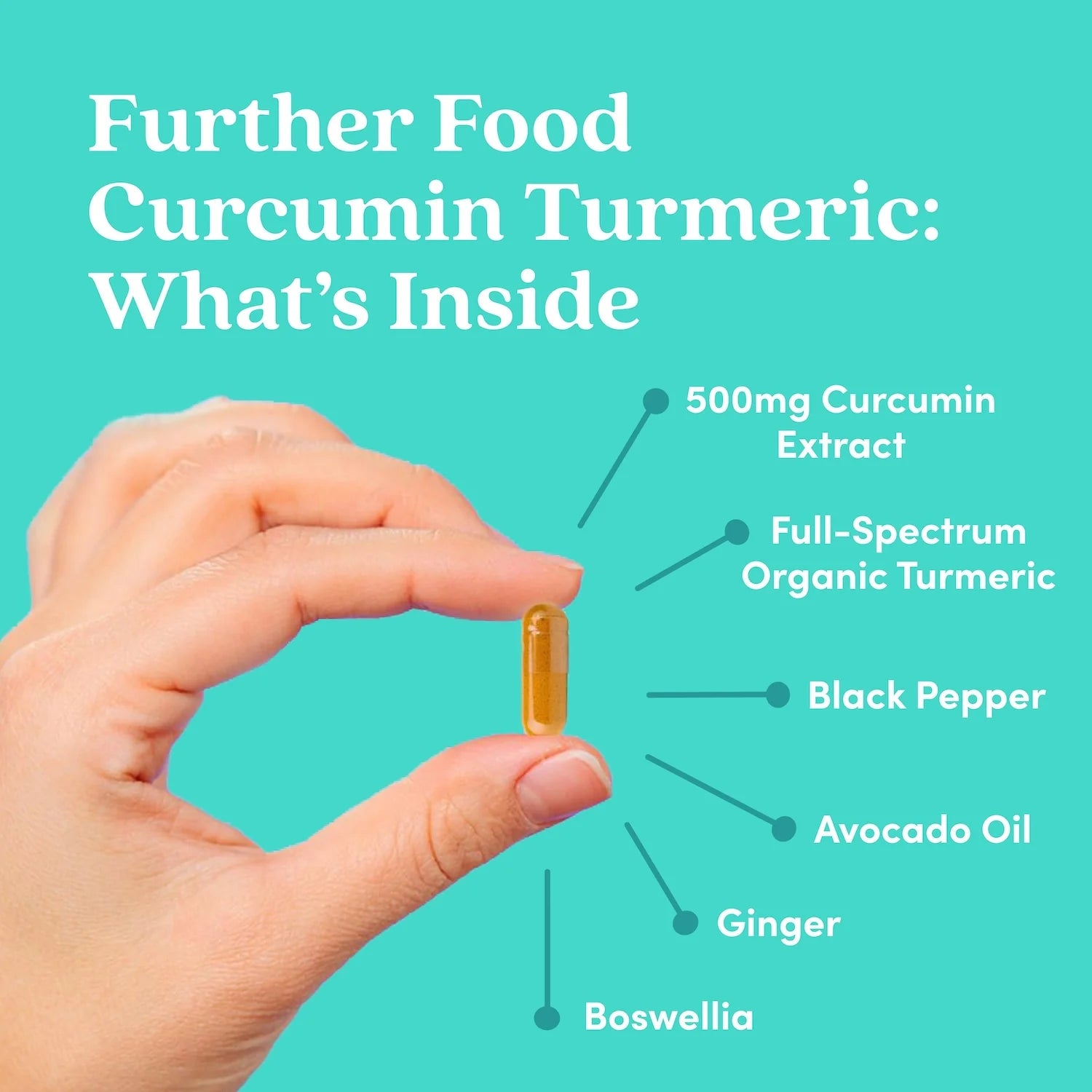 Further Food Premium Curcumin Turmeric - Max Strength 500mg (60 Capsules)