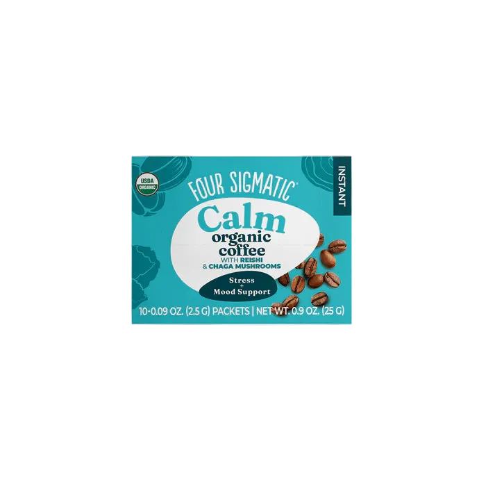 Four Sigmatic Calm Organic Instant Coffee with Ashwagandha, Tulsi, Eleuthero Adaptogens & Chaga Mushroom