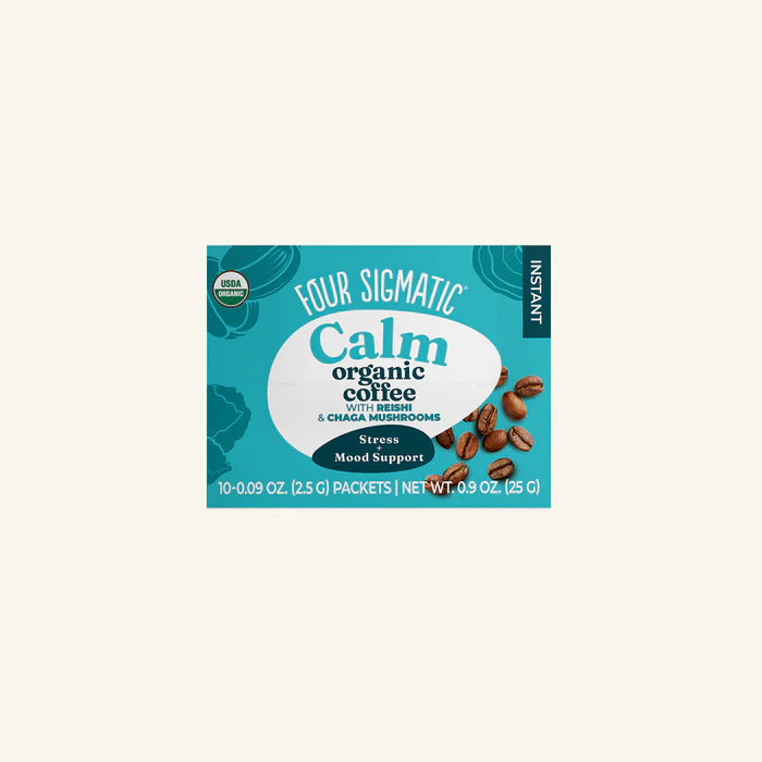Four Sigmatic Calm Organic Instant Coffee with Ashwagandha, Tulsi, Eleuthero Adaptogens & Chaga Mushroom