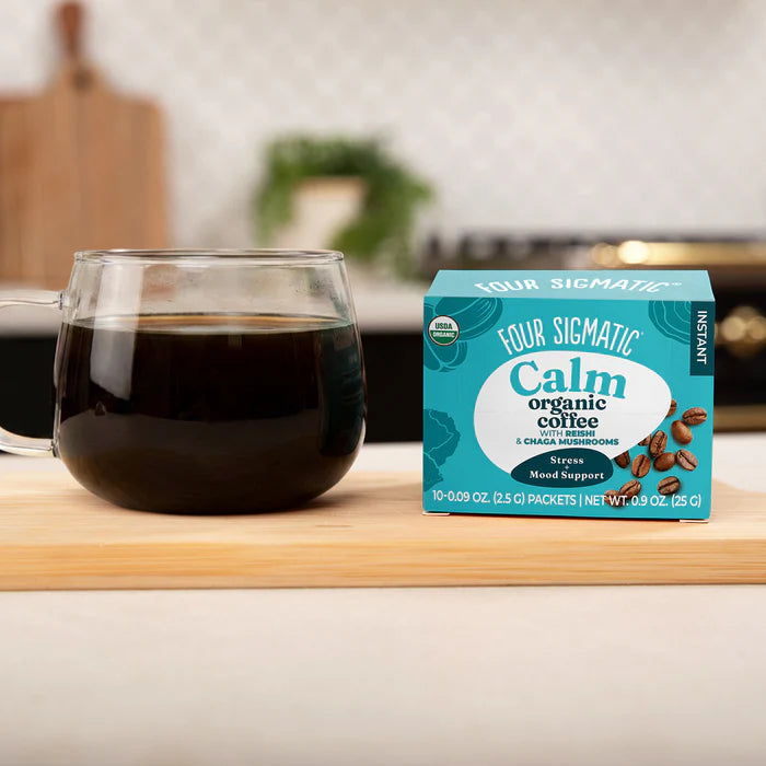 Four Sigmatic Calm Organic Instant Coffee with Ashwagandha, Tulsi, Eleuthero Adaptogens & Chaga Mushroom