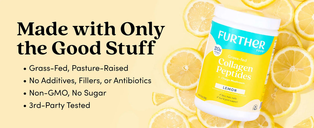 Further Food Lemon Bovine Collagen Peptides Powder with Chaga Mushroom