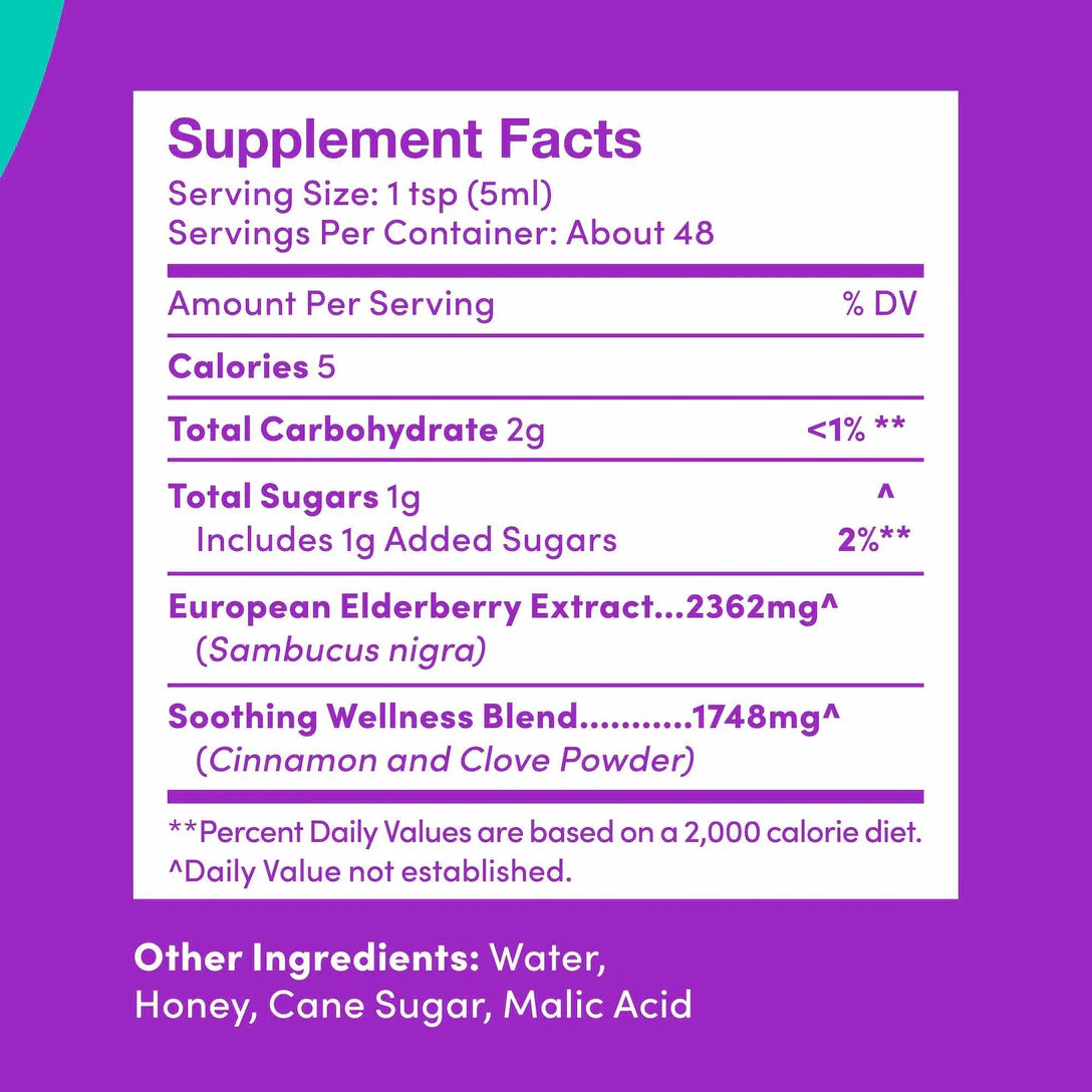 Further Food Elderberry Soothing Syrup Immune Support | Suitable for Adult & Child