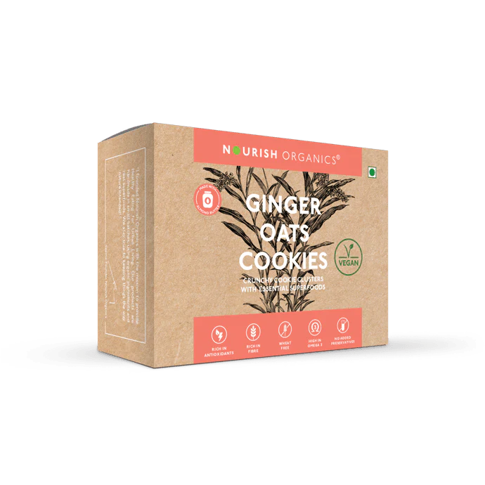 Nourish Organics Ginger Oats Cookies | Wheat-Free
