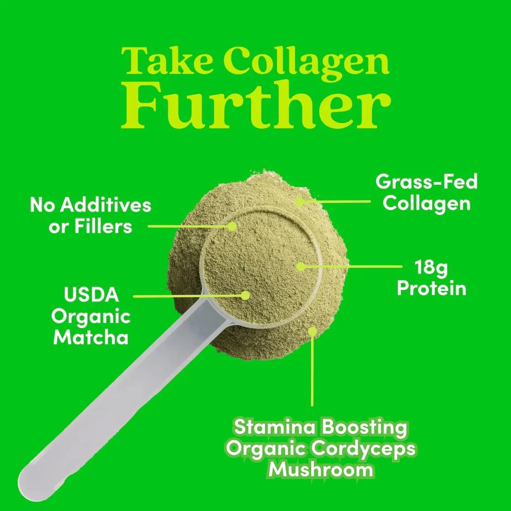 Further Food Matcha Bovine Collagen Peptides Powder with Cordyceps Mushroom