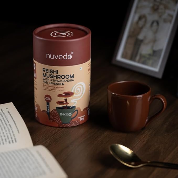 Nuvedo Reishi Mushroom Dual Extract Powder with Ashwagandha and Lavender