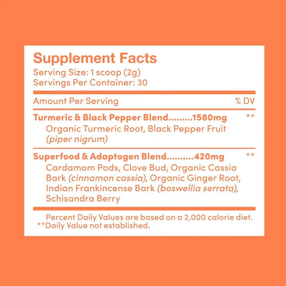 Further Food Turmeric Daily Golden Mylk Powder with Superfoods & Adaptogens