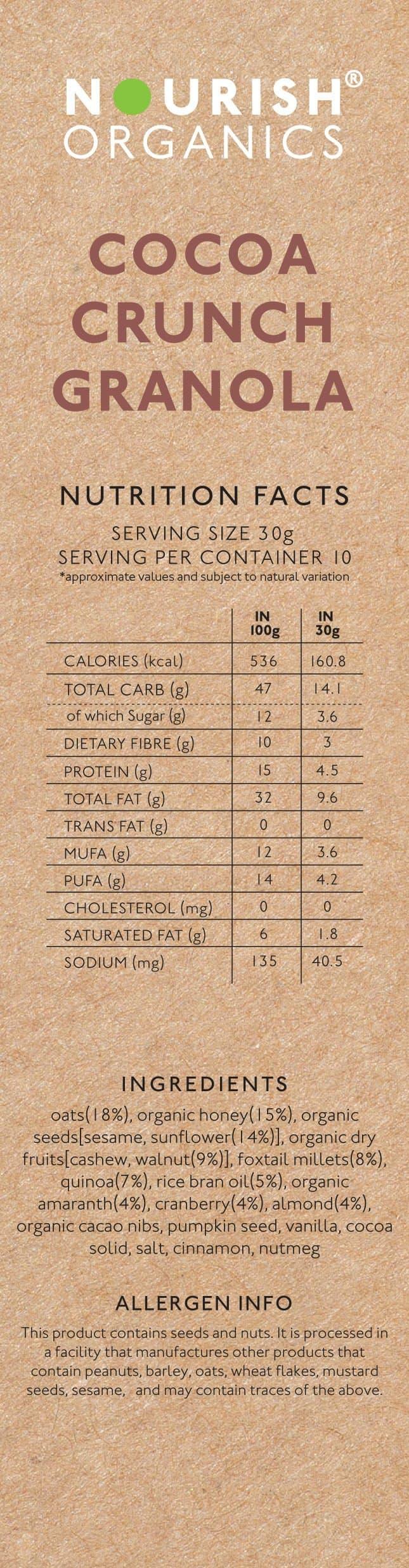 Cocoa Crunch Granola - nourishorganics.in