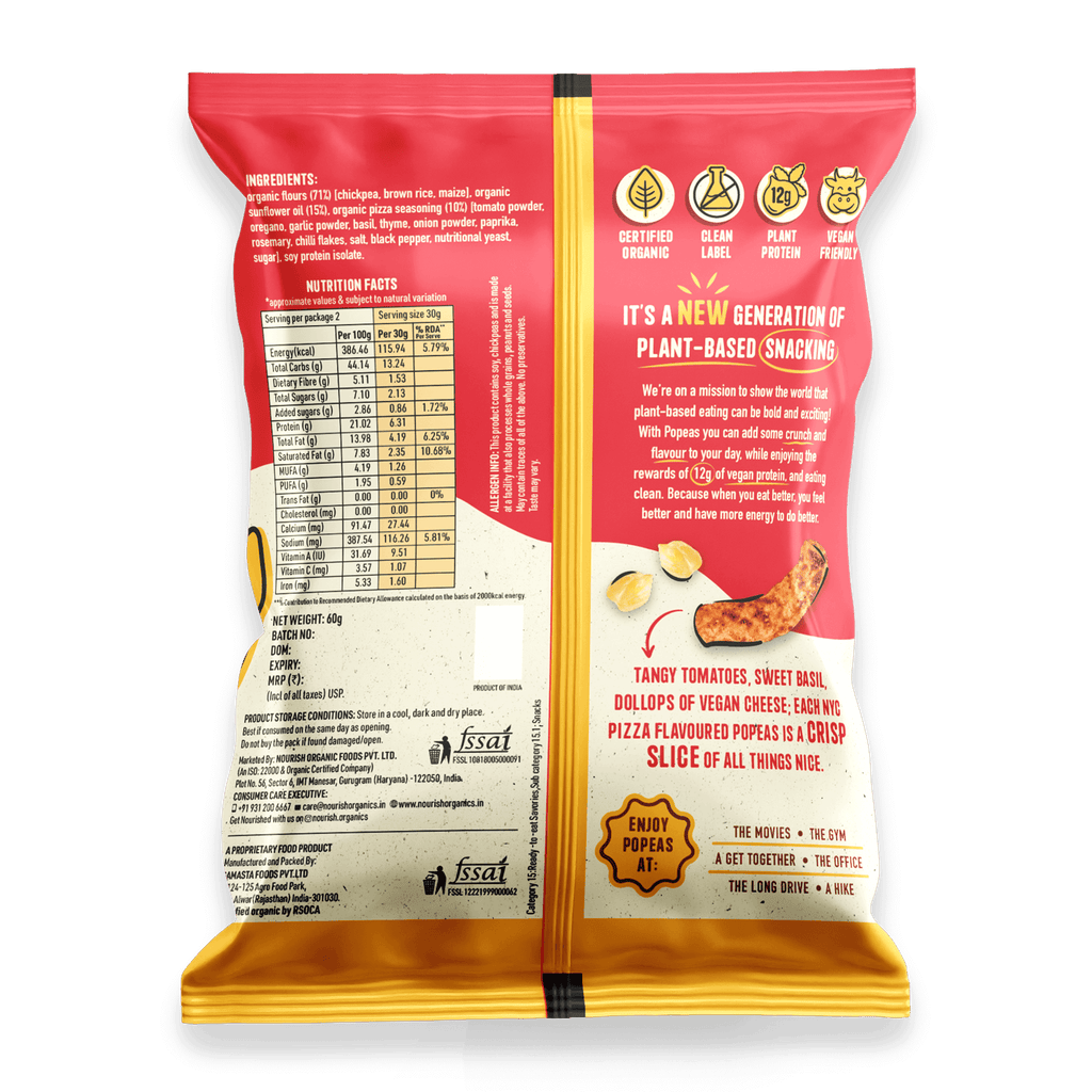 Popeas Organic Chickpea Puffs Nutrition Fact