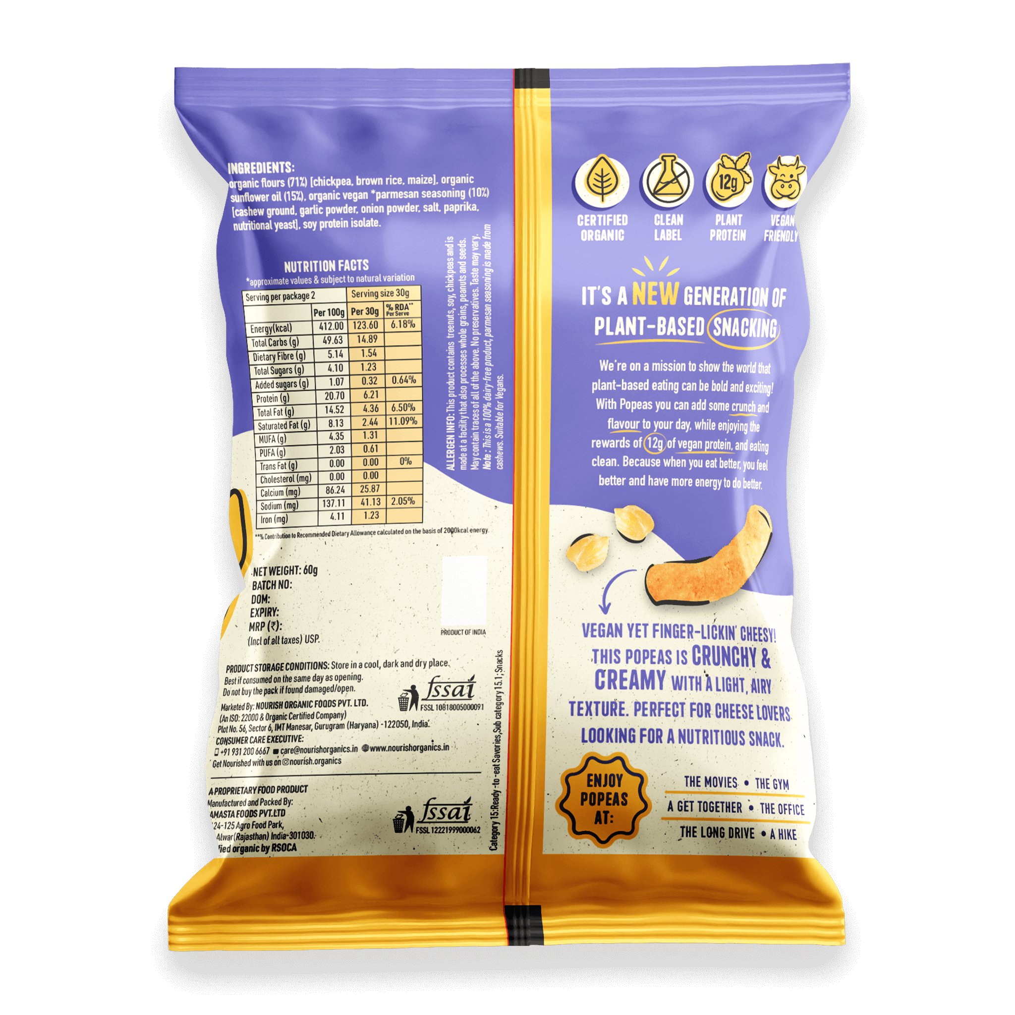 Popeas Vegan Parmesan Product Description